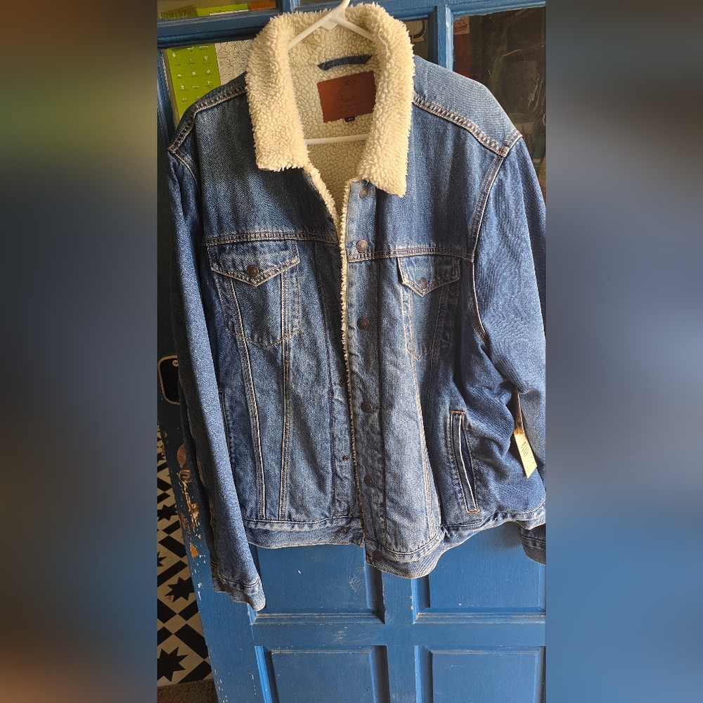 Denim Sherpa-Lined Jacket